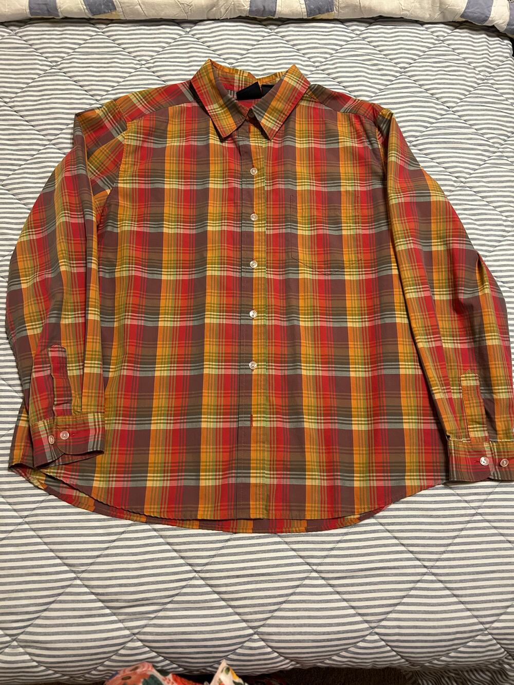 Allison & Co. L Cotton Tartan Plaid Button Down Shirt
